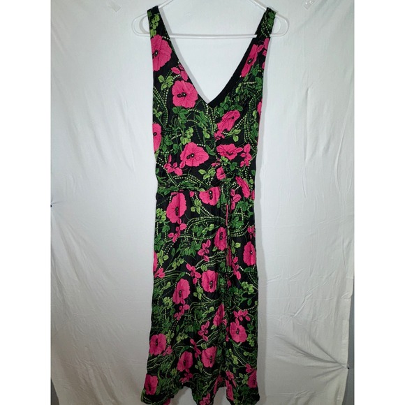 Maeve by Anthropologie Dresses & Skirts - Maeve by Anthropologie Pink Floral V Neck Sleeveless Midi Dress Women's US 8
